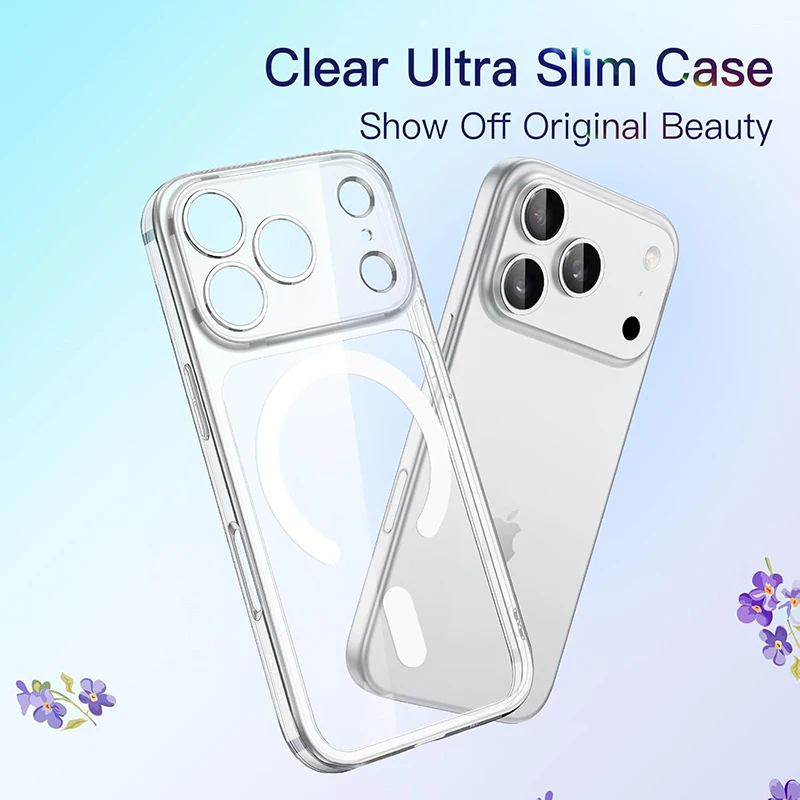 Luxury Transparent Non-Yellowing Clear Phone Case with Hard PC Bumper