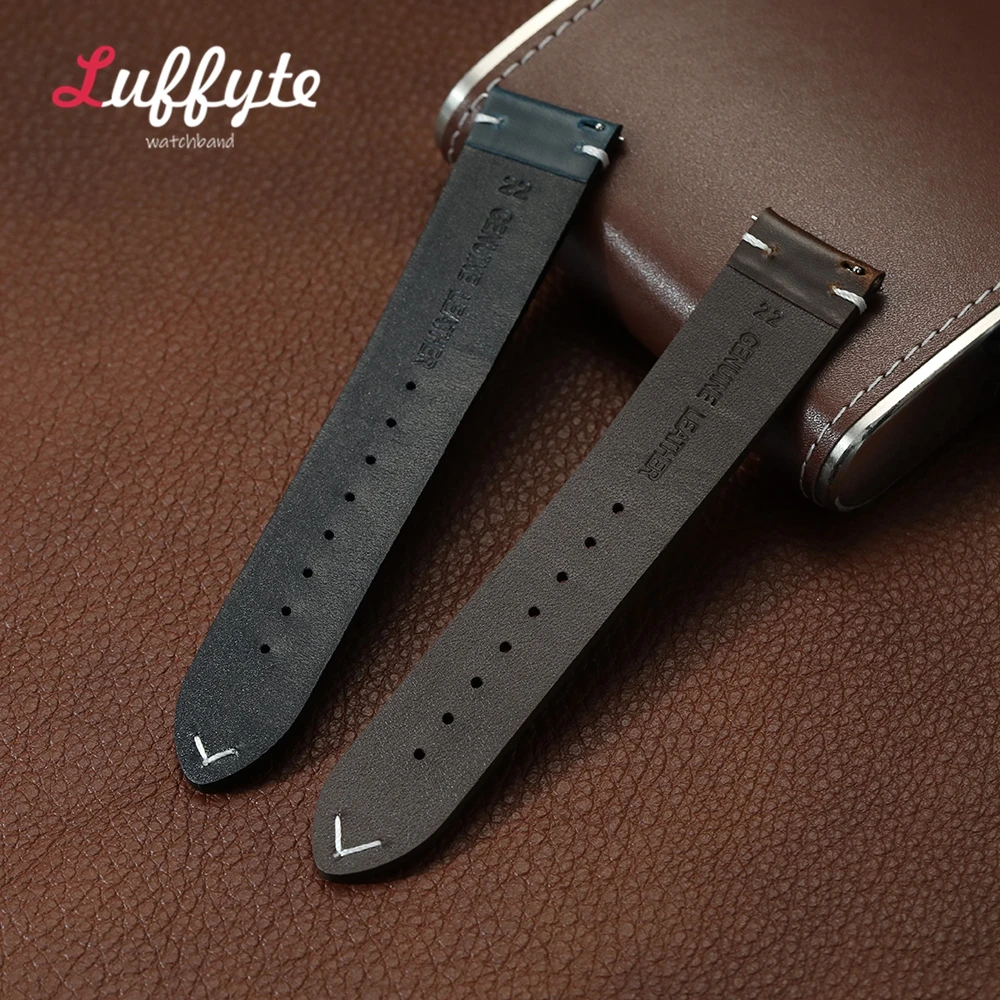 Premium Leather Watch Band with Quick Release & Butterfly Buckle - Universal Size
