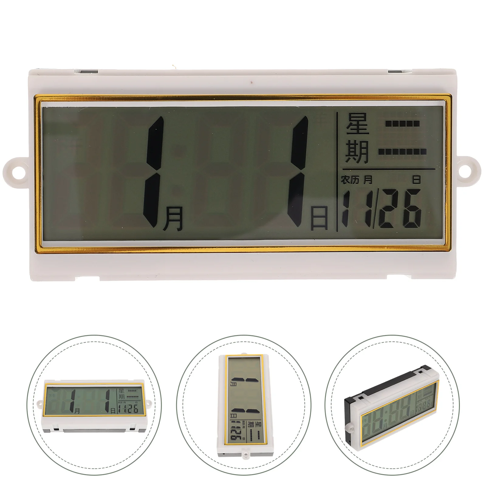 Wall Clock LCD Display Lunar Calendar Clock Perpetual Calendar LCD Screen DIY Clock Number Month Daily Display