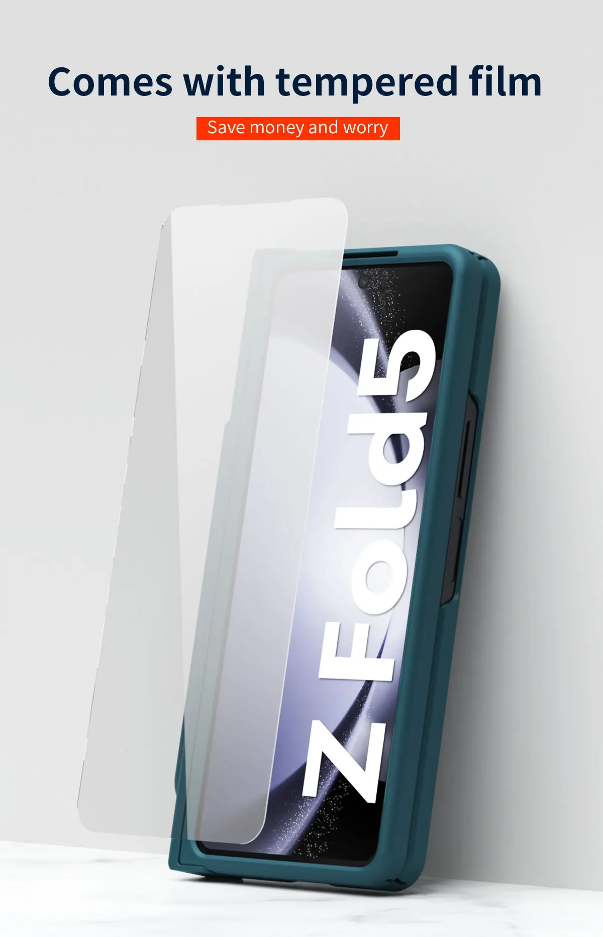 Coque de téléphone Samsung Galaxy Z Fold 5 5G, pour Fold5 Slim S, support de fente pour stylo, charnière, couvercle en plastique avec protecteur d'écran avant_voghion.com