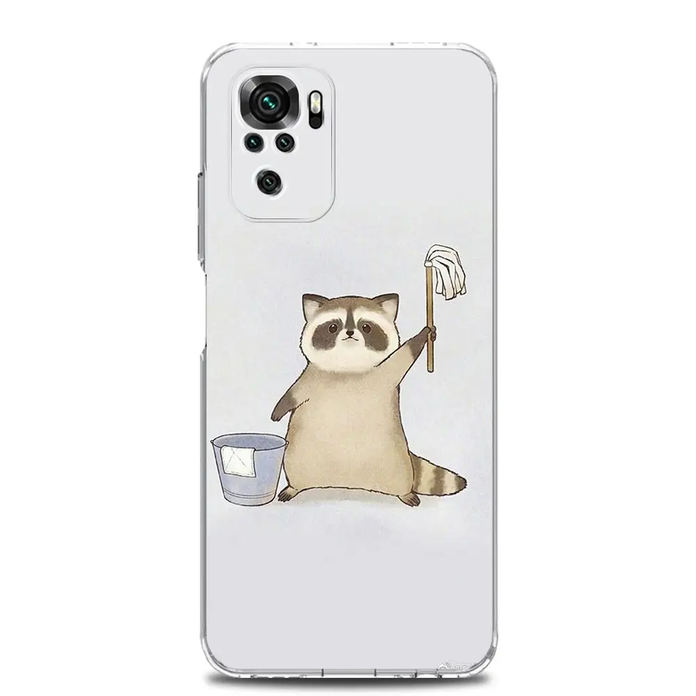 Clear Soft Phone Case with Mapache Design