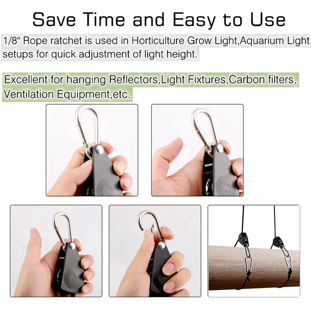 Kültéri Szerszám Állítható Kötél Fogas Fém Belső Fogaskerekek Növekedése Fénynövekedés Sátor Lógó Napsütés Camo Nettó Zár Kötés Heveder - Image 5