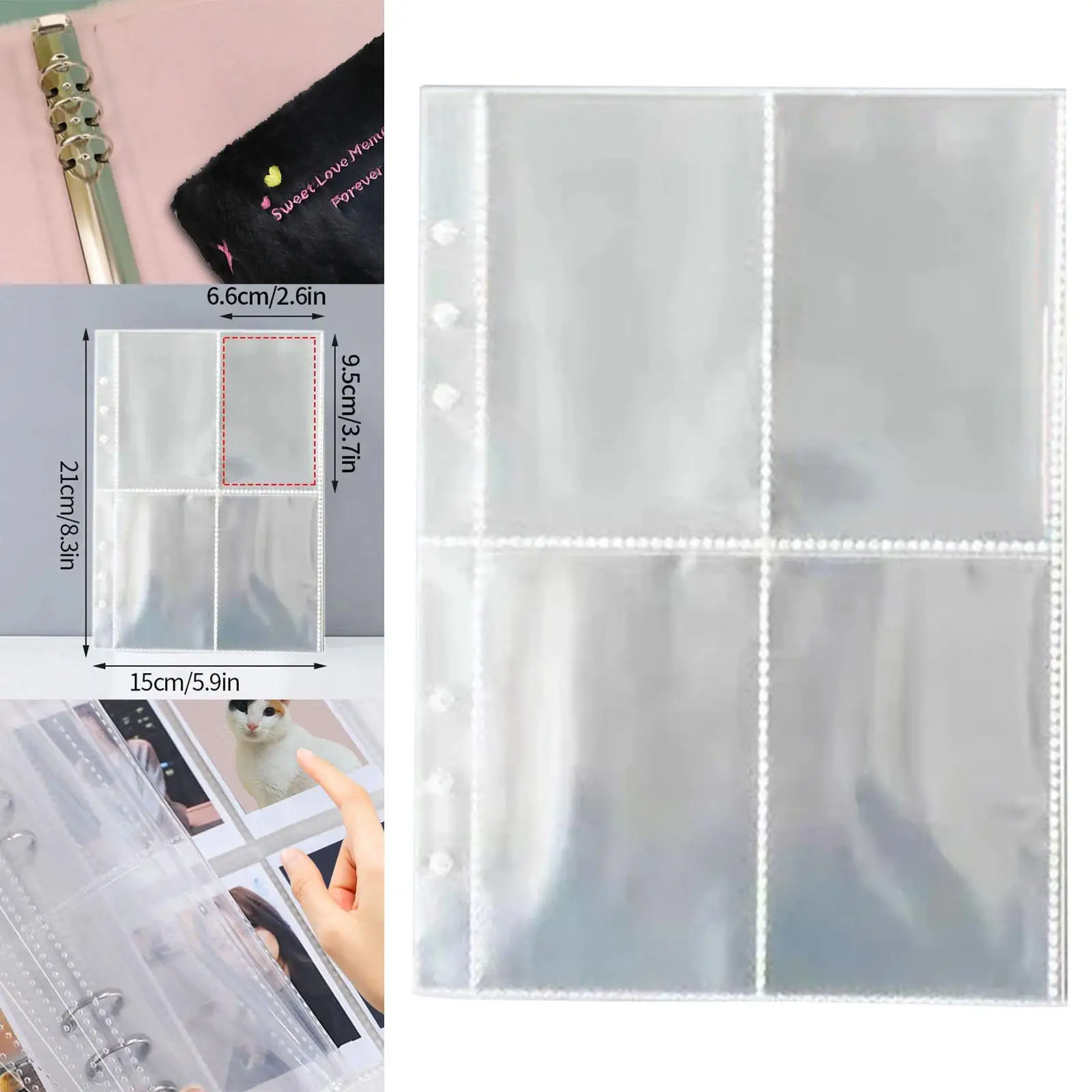 Photocard Sleeves Photo Holder Photo Binder Pages Photo Sleeves for Korean Idols
