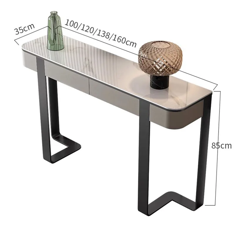 Squisito tavolo da ingresso europeo Classico portaoggetti Semplice tavolo consolle glamour Bellezza Trendy Schreibtisch Mobili da soggiorno - immagine 2
