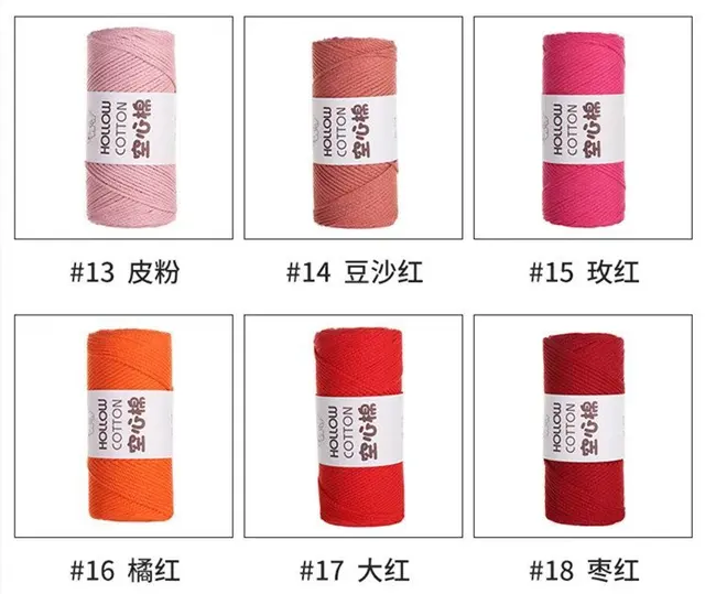 150G Hollow Cotton Thread 2mm Round Strand Yarn Japanese Cotton Hemp Woven  Round Rope knitting and Crochet Hooks