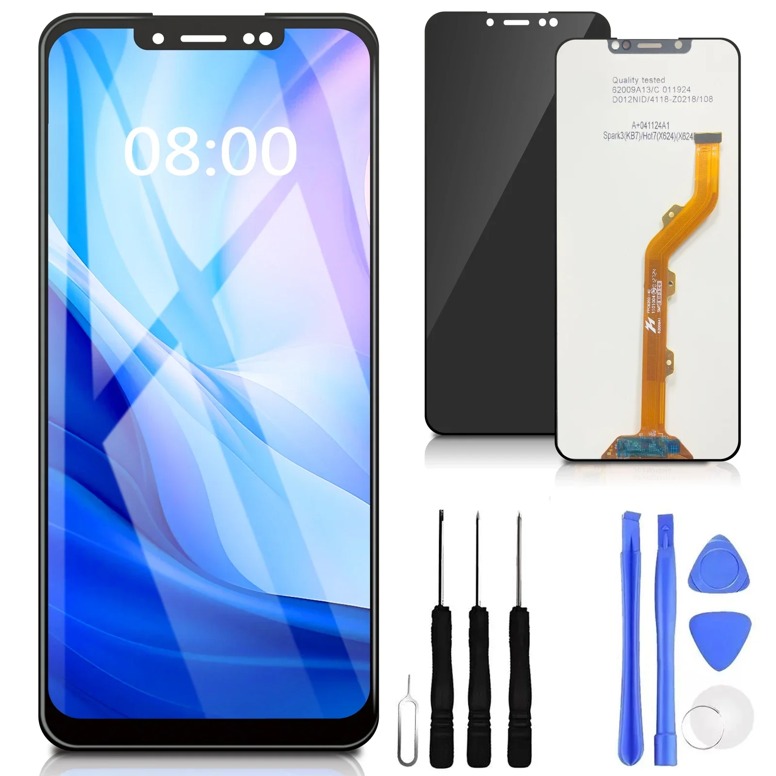 ЖК-дисплей 6,2 дюйма для Tecno Spark3 KB7, для Infinix Hot 7 X624 X624B, детали для замены ЖК-дисплея