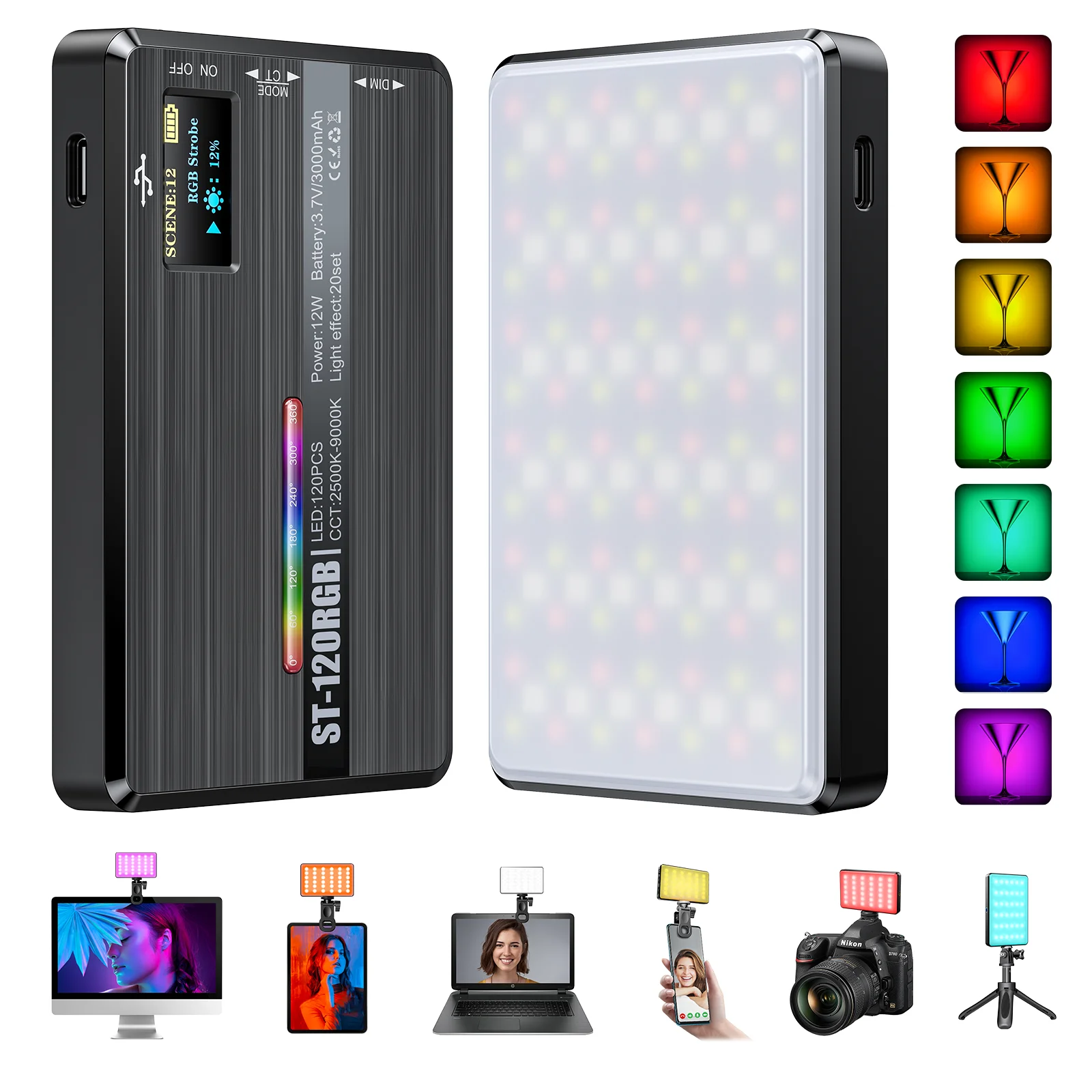 รูปสินค้า ไฟกล้อง RGB LED ปรับสีได้ 2500K-9000K