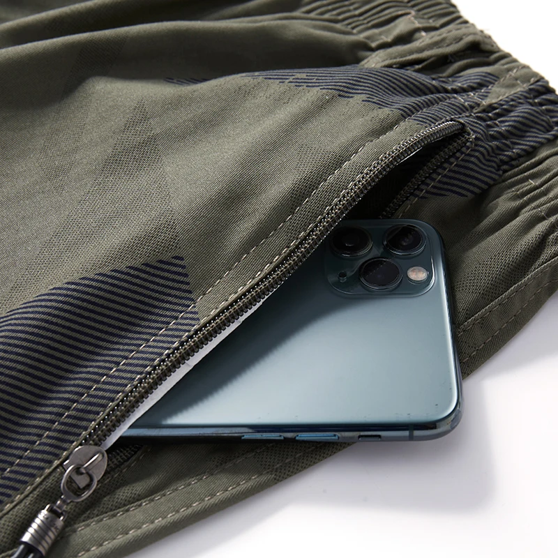 Men's Casual Shorts Pants Quick Dry Beach Shorts Y2K Fashion Zipper Pocket Swimsuit Relaxed Fit Drawstring  Jogger Shorts