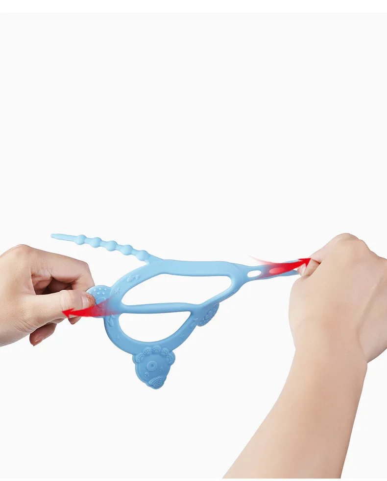 안전한   Teethers BPA 무료 귀여운 동물  DIY 반지 Teether  실리콘 씹는 매력 아이 Teething 장난감