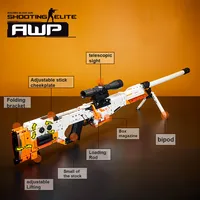 1548PCS Technical Golden AK47 M4A4 AWP P90 Gun Model Building Blocks with Motor Set Weapon Bricks Toys Gift For Children Kids 3