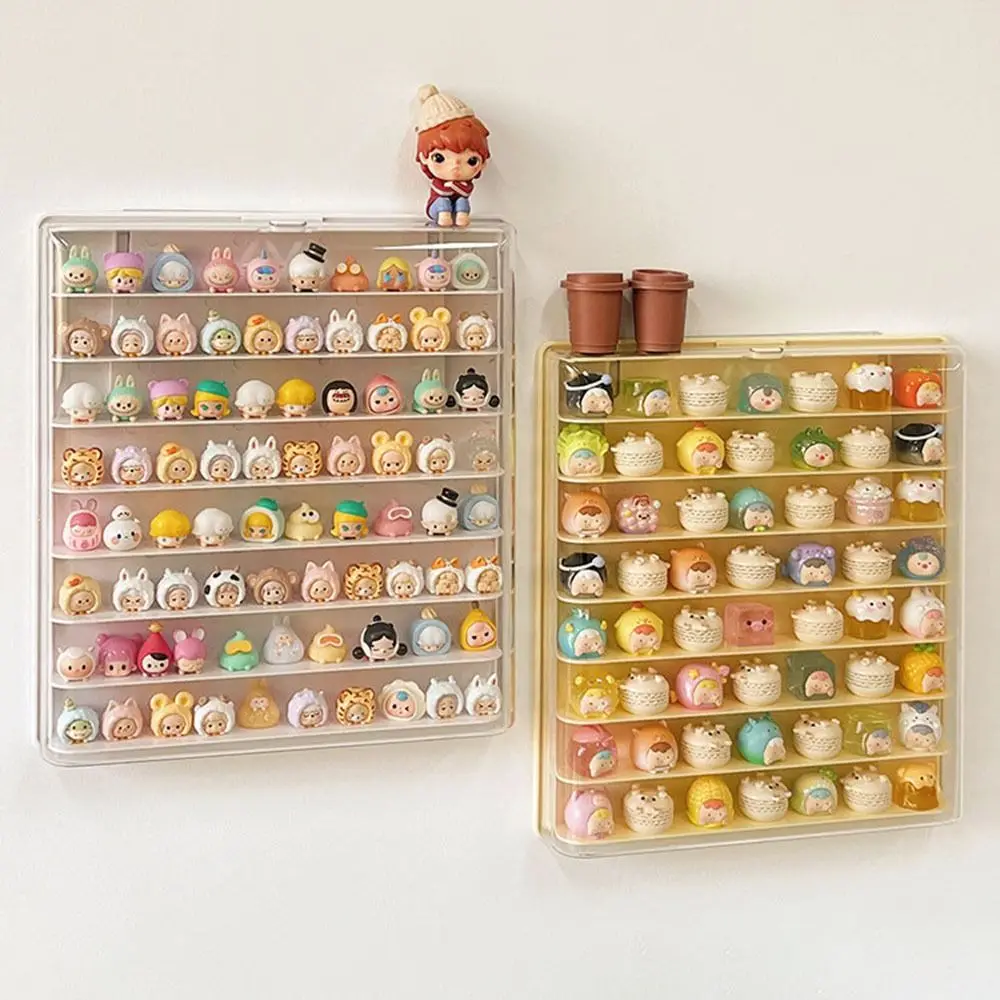 

Transparent Lid 8 Layers Display Cabinet Large Capacity Acrylic Figures Storage Cabinet Space Saving Wall Mounted