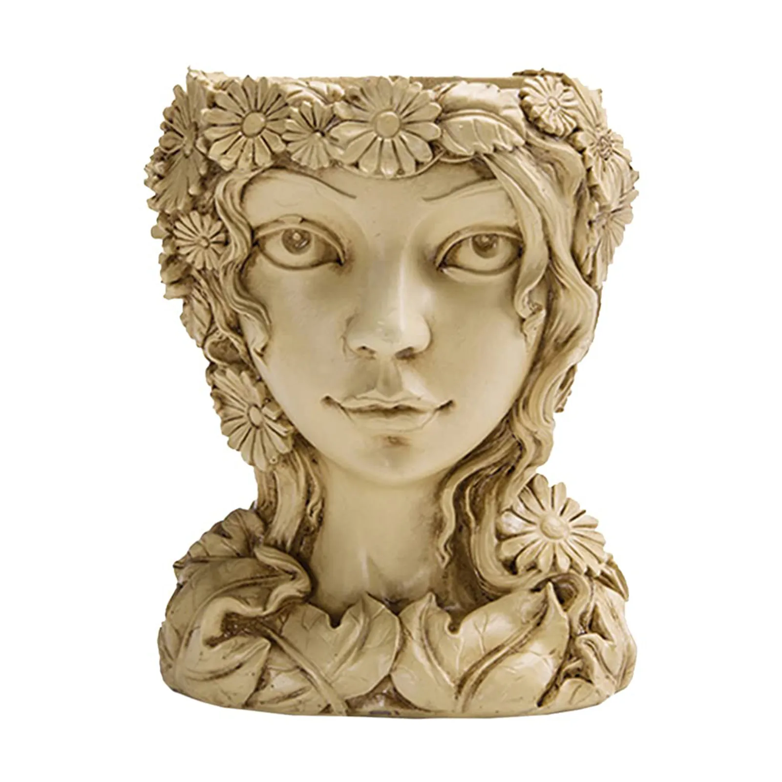 

Resin Goddess Head Flower Pot Outdoor Garden Flower Pot for Outdoor Garden Decoration