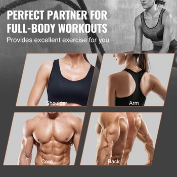 VEVOR Battle Rope 1.5 Inch Diameter 30Ft Length for Home Gym Body Workout Core Strength Training Muscle Building Fitness 5