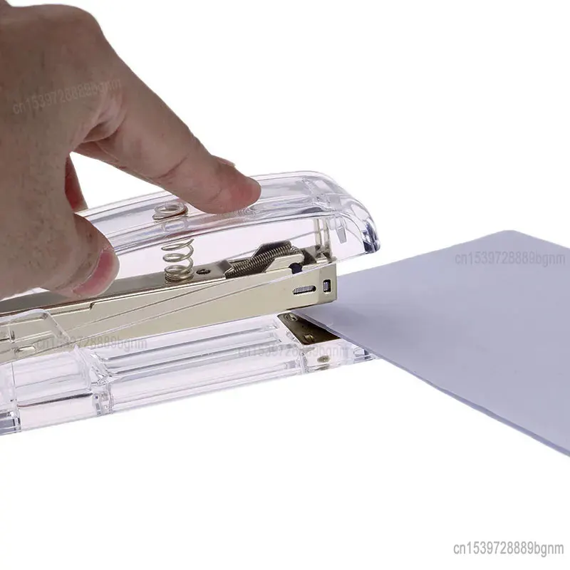 DELVTCH Transparent Stapler Fit For Metal 12# 24/6 Staples Rose Silver Color Office Accessories School Stationery Binding Supply for push stapler,mini stapler set,hand stapler,metal stapler,rotary stapler,dual mode stapler,rotatable stapler,electric stapler