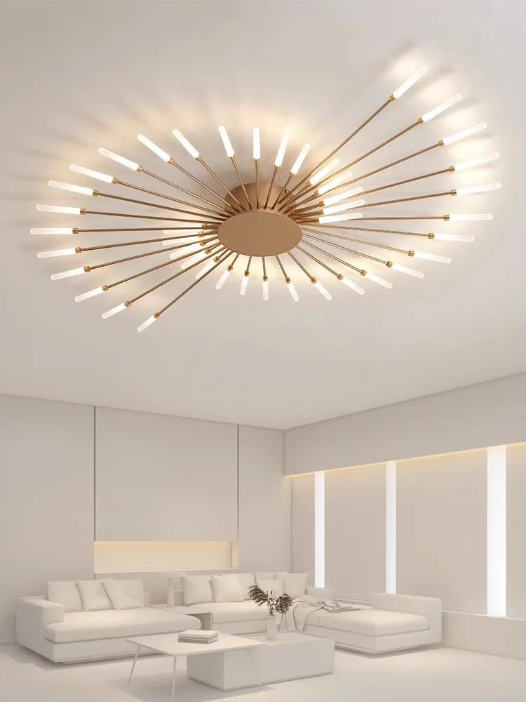 

Modern Living Room LED Ceiling Lamps Nordic Bedroom Led Ceiling Lights Minimalism Gold Black Fireworks Chandelier Light Fixtures
