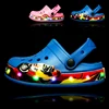 Summer Children Hole Sandals LED Lighted Flashing Light Shoes Boys Girls Beach Sandals Kids Breathable Fashion Sneakers 5