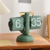 Auto Flip Calendar Clock Nordic Home Decor Figures Clocks Stainless Steel Mechanical Auto Flip Office Living Room Desk Decor 4