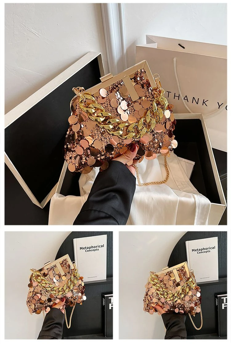 Carauana UNIU Mirage Clutch sequin pattern and texture detail