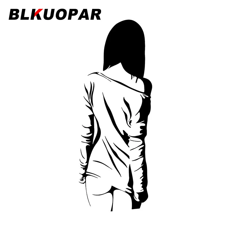 

Пикантная Пижама BLKUOPAR, силуэт спины для девушек, наклейки на автомобиль, красивая фотография, Солнцезащитный вырезанный ноутбук, багажник, автомобильные товары
