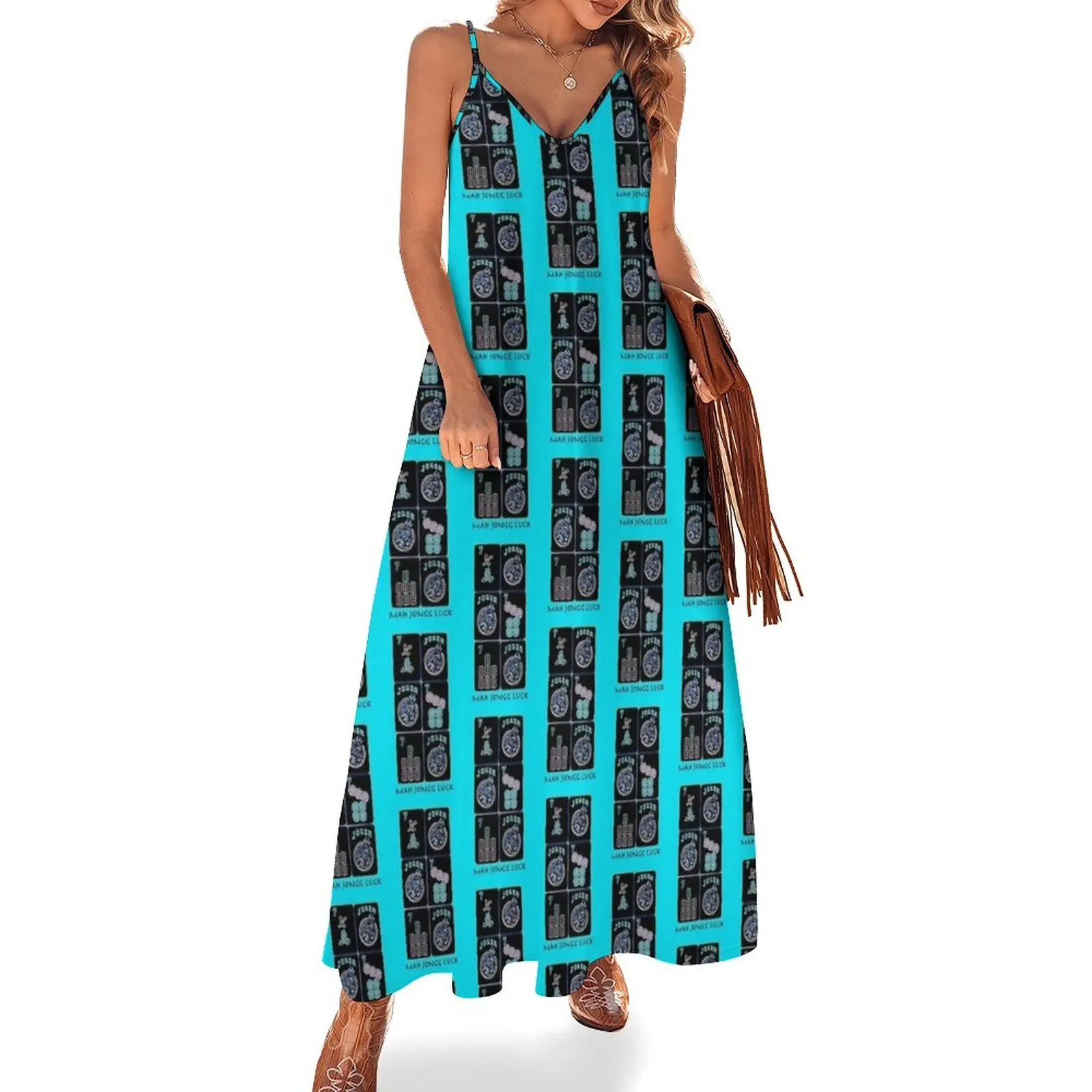 

Lucky Sevens and Jokers Mah Jongg Luck #11 ~ Mah Jongg Series Sleeveless Dress women's dresses luxury Dresses