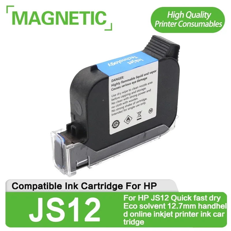 

JS12 Ink Cartridge Replacement 1PCS JS12 JS12M JS12(M) 600DPI 12.7mm Handheld thermal inkjet Printer Fast Dry Eco Solvent Ink