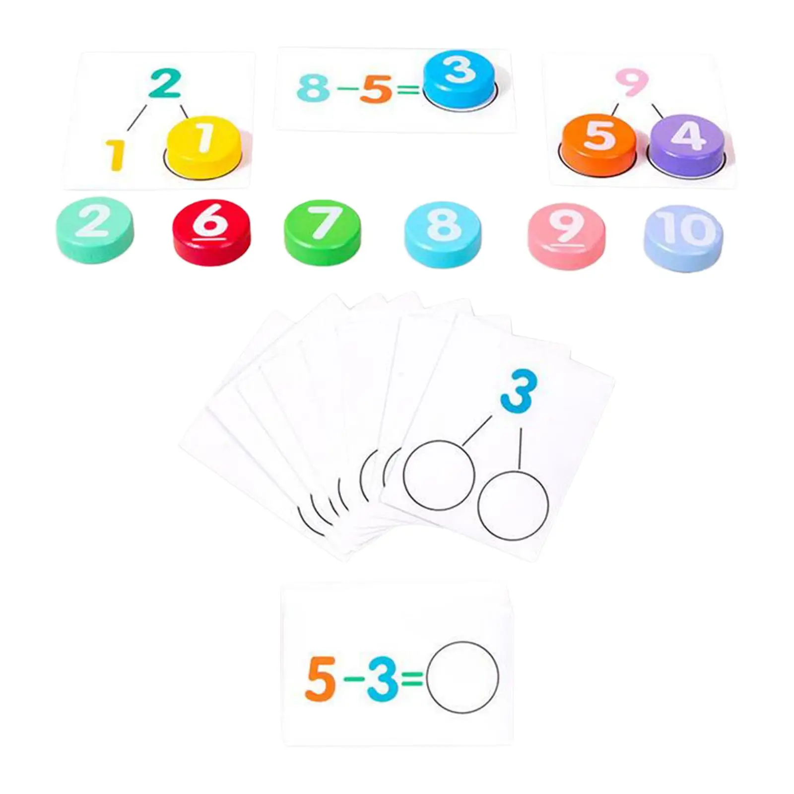 1-10 Activity Set Cognitive 46 Flash Cards Enlightenment Math Educational Number Learning Puzzle for Child Homeschool Preschool