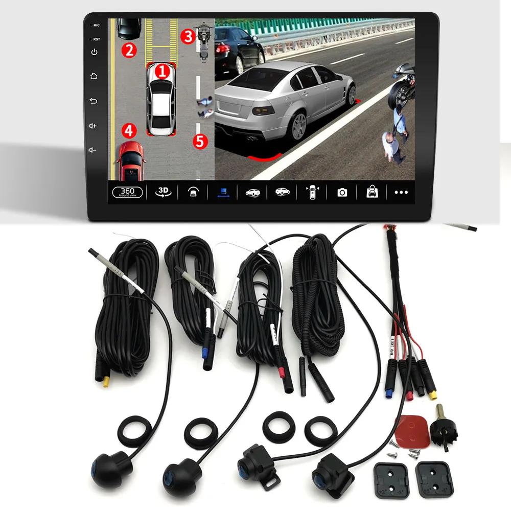 

360° 1080P HD Panoramic Camera Rear/Front/Left/Right 360 Panoramic Accessories for Car android Radio