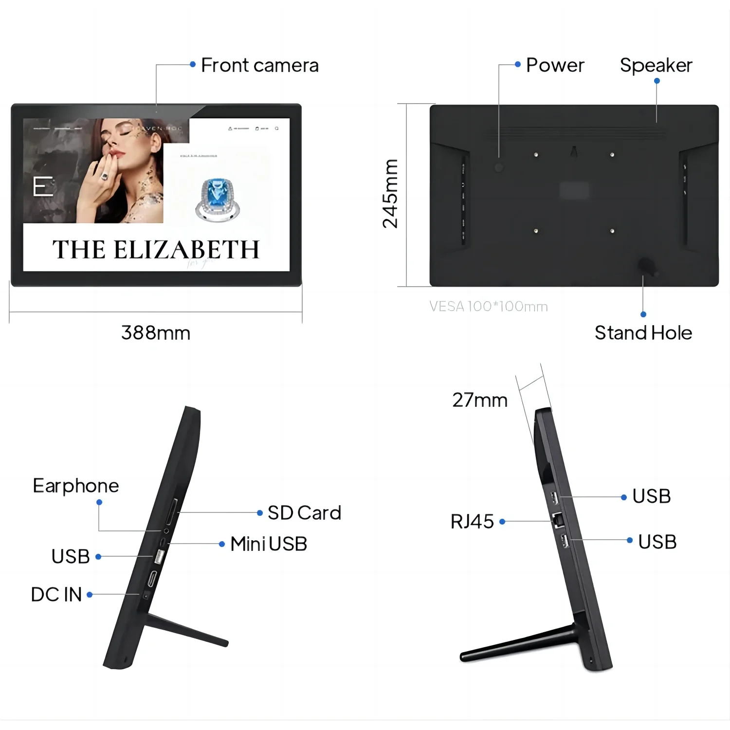 15.6 ġ ȵ̵  º, 5MP ī޶, ũž  , ̵ ÷̾,  FHD , VESA HDMI