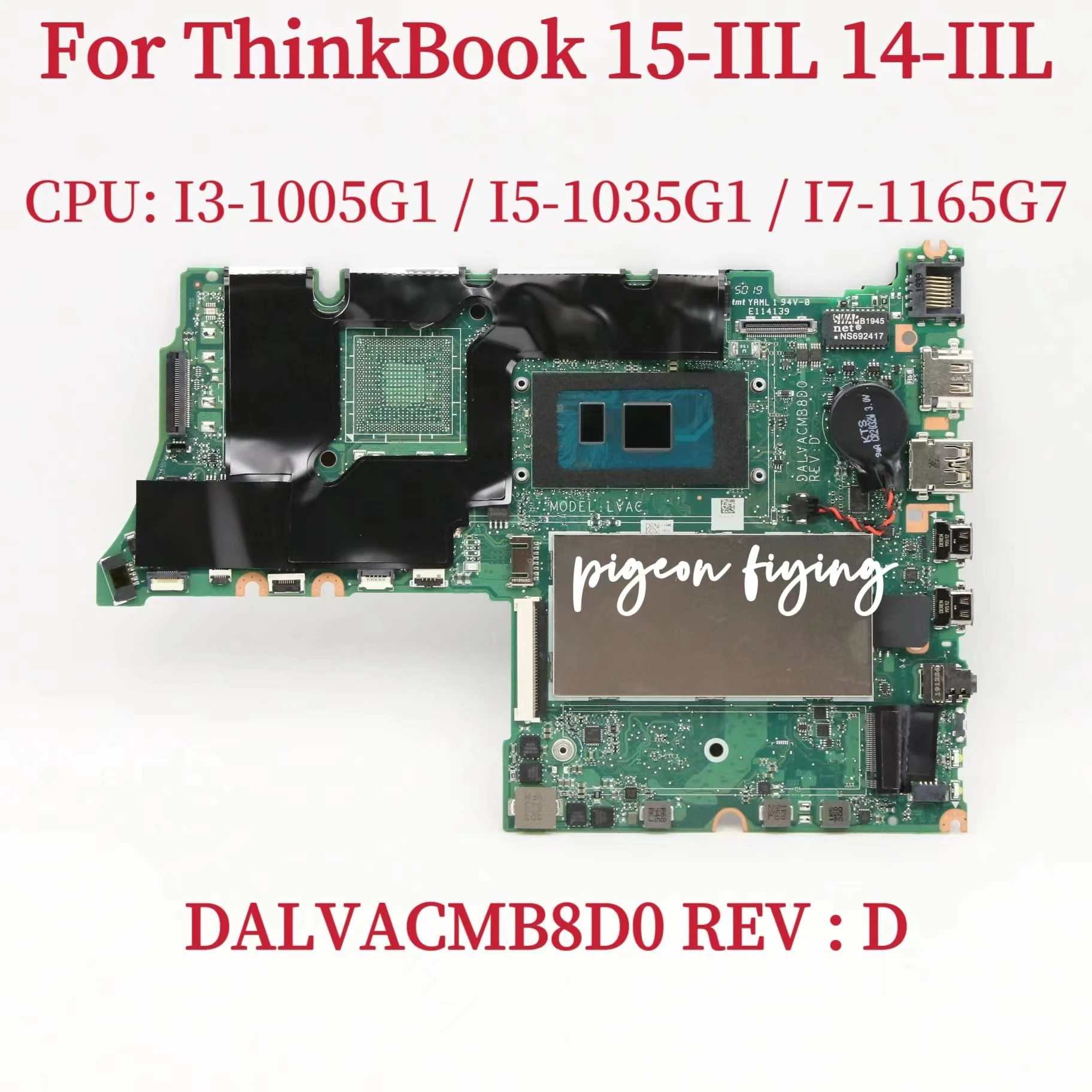 

DALVACMB8D0 Mainboard For Lenovo ThinkBook 15-IIL / 14-IIL Laptop Motherboard CPU: I3-1005G1 I5-1035G1 I7-1065G7 100% Test OK