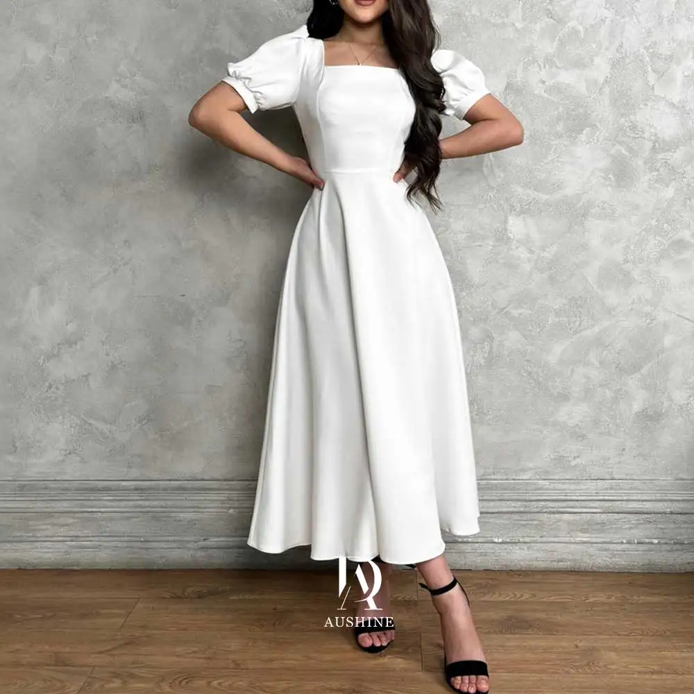 

Aushine Evening Dress Bands Birthdays Short Sleeves Ankle Length Elegant Wedding Party Gowns For Women Arab 2024