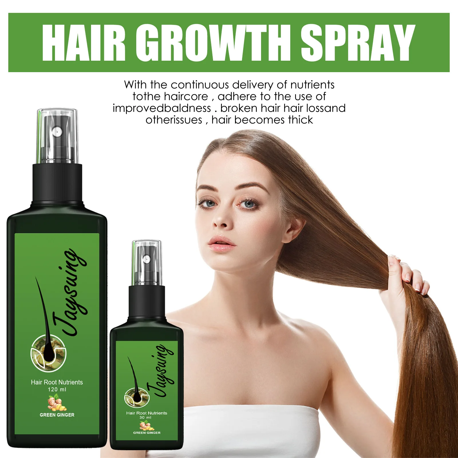 Jaysuing Hair Growth Oil Strong Hair Scalp Massage Liquid Fast Growing Germinal Anti-loss Treatment Serum Care