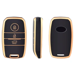 Premium TPU Car Key Case Cover (Black gold)