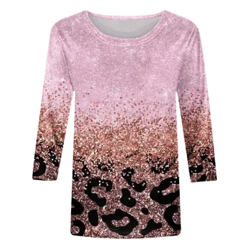 Long Sleeve Round Neck Sequni Women T-Shirts Sexy Shiny Clubwear Party Costume Steetwear Hip Hop y2k Female Clothing 2024 Blouse 5