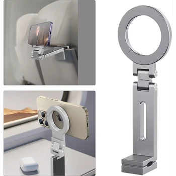 Airplane Phone Holder with 360 Degree Rotation Magnetic Phone Mount Adjustable Foldable for Long Flight Flying 1