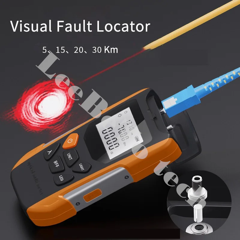 Rechargeable Optical Power Meter Visual Fault Locator Network Cable Test Lighting Optic Tester VFL with Red Light Laser OPM