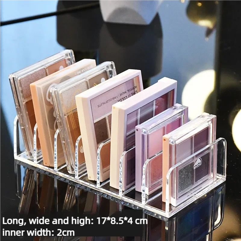 7-Compartment Transparent Makeup Organizer for Eyeshadow Palette and Cosmetics, Vanity Table and Bathroom Countertop Storage Box 6