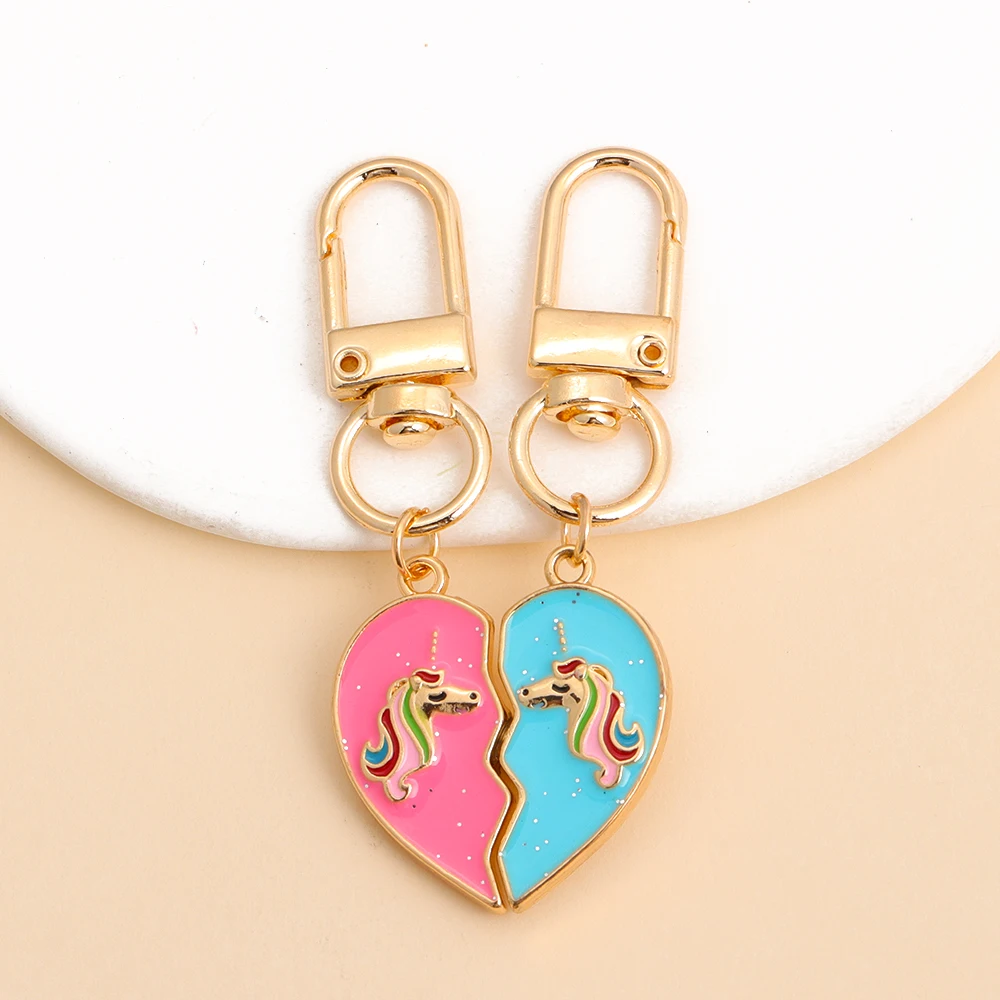 1Set Beste Freundin Schlüssel kette Schmetterling Herz Magnetische Schlüsselbund Souvenir Geschenk Für Frauen Männer Handtasche Zubehör Auto Hängen Schmuck – Detail 7