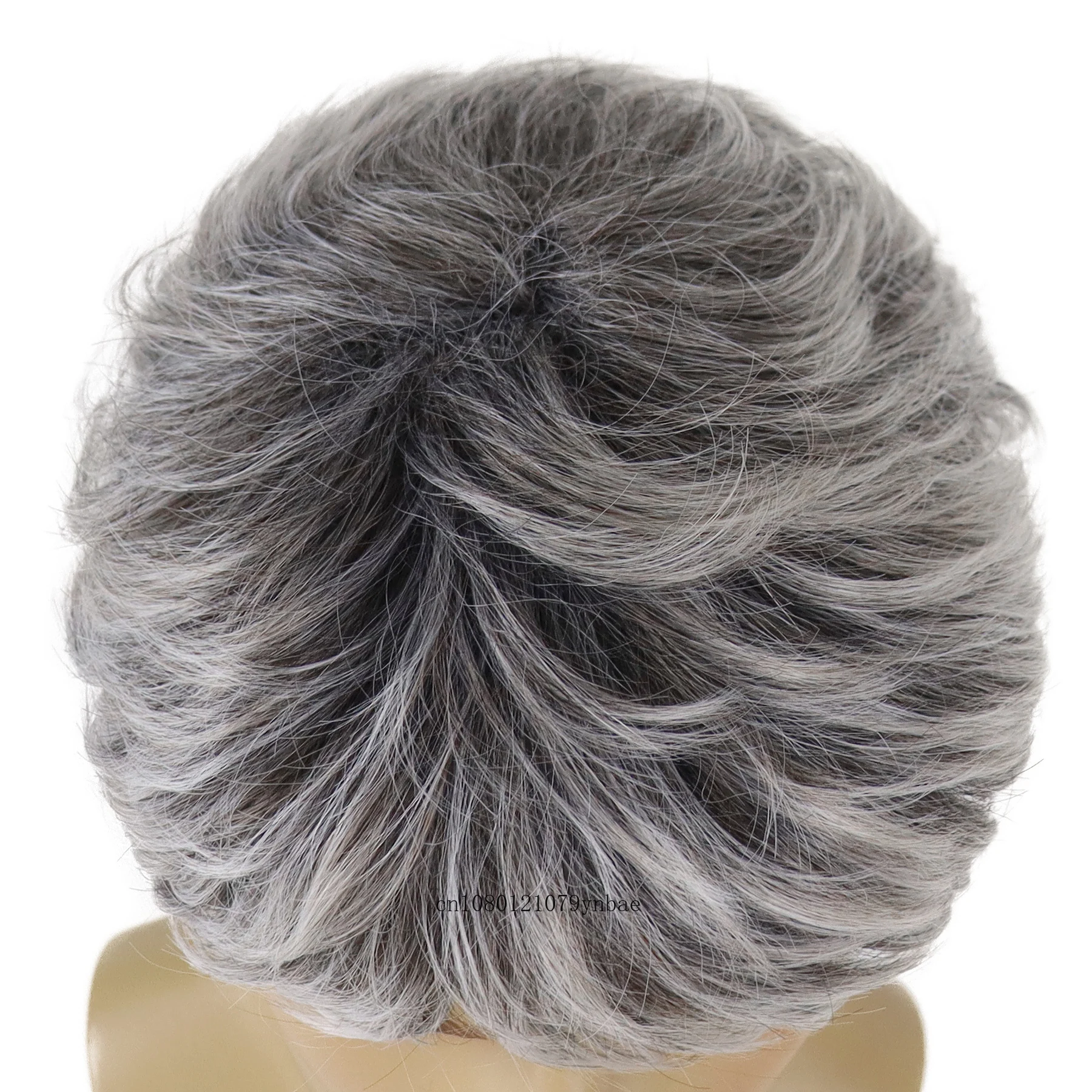 Perruque Synthétique Courte avec Frange pour Homme, Mélange de Cheveux Gris, Accessoire de Coiffure, Cadeau 03/Cosplay, Costume de ix, Degré de Chaleur