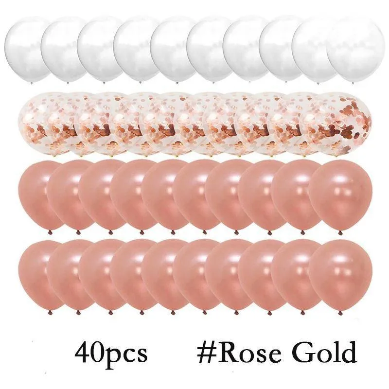60 Ballons Anniversaire Rose Et Bleu 12 Pouces - Avec Confettis Et Rubans, Pour Arche Ballon, Mariage, Baby Shower