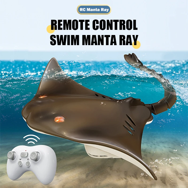 Rc Boat 2.4G Remote Control Manta Ray Robot Toy Electronic Radio Controlled Fish Simulation Children's Pool Water Games Toys Boy 3