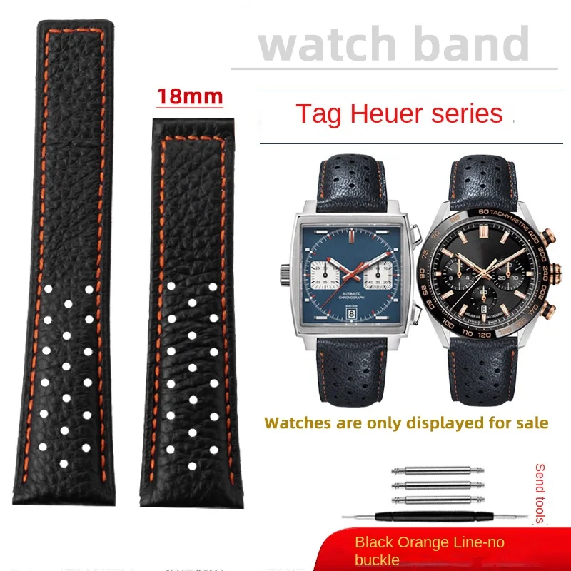 Premium 22mm Breathable Cowhide Leather Men's Watch Strap