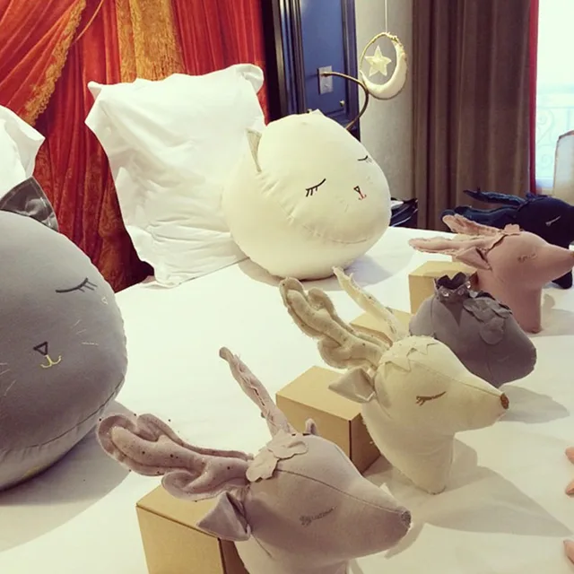 Animal Unicorn Deer Head Toys Wall Hanging Mounts Decor 3D Head Wall Hanging Ornaments Art Kids Room Wall Decoration Toys 3