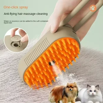 Spazzola a Vapore per Gatti, Vaporizzatore per Animali Domestici, Spazzola Rimuovi Peli, Pettine Massaggiante a Vapore 3in1 per la Pulizia degli Animali, Accessori per la Toelettatura degli Animali