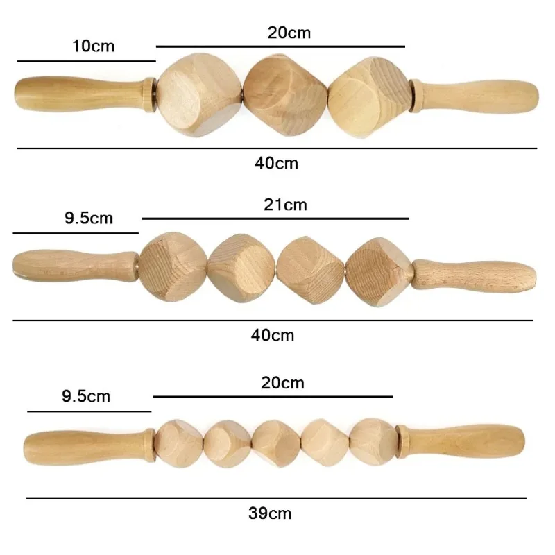 Wood Therapy Massage Tools Manual Anti Cellulite Roller Tool Wooden Cube Massager for Beauty, Gua Sha, Sore Muscle Relief