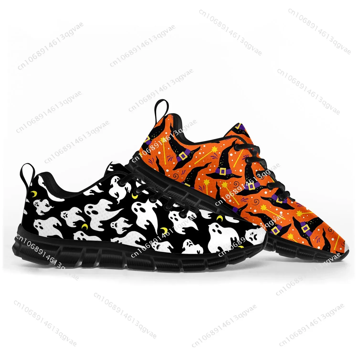 Halloween Pumpkin Sports Shoes Mens Womens Teenager Kids Children Customized Sneakers Tailor-Made Shoe High Quality Couple White