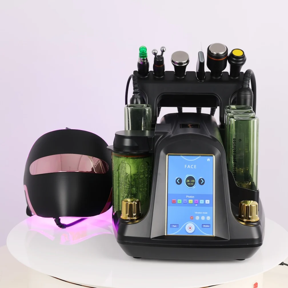 New 9IN1 Hydro Small Bubble Hydrogen Oxygen Facial Beauty Machine Microdermabrasion Vacuum Ance Pore Remove