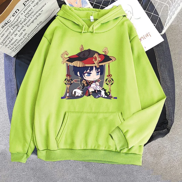 Genshin Impact Scaramouche Hoodies para Mulheres, Kawaii