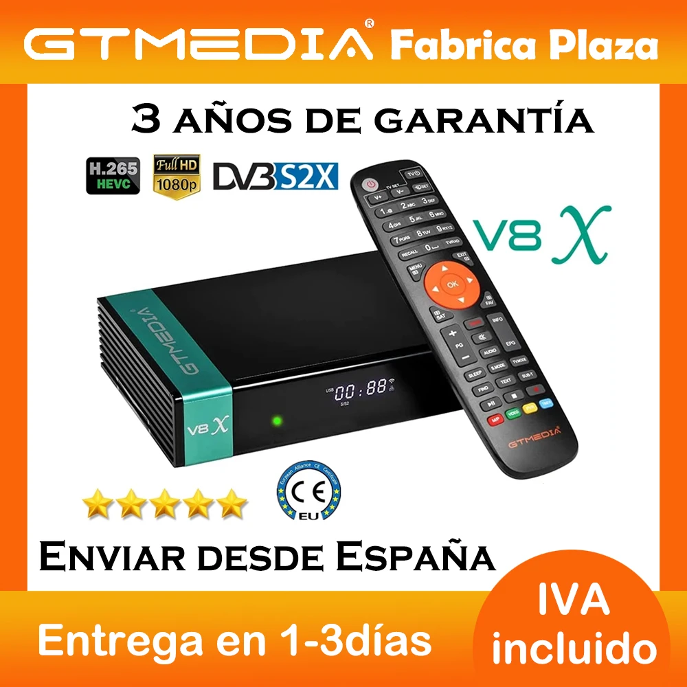 GTMEDIA V8X mars Satellite TV Receiver DVB S/S2/S2X 1080P HD Built in 2