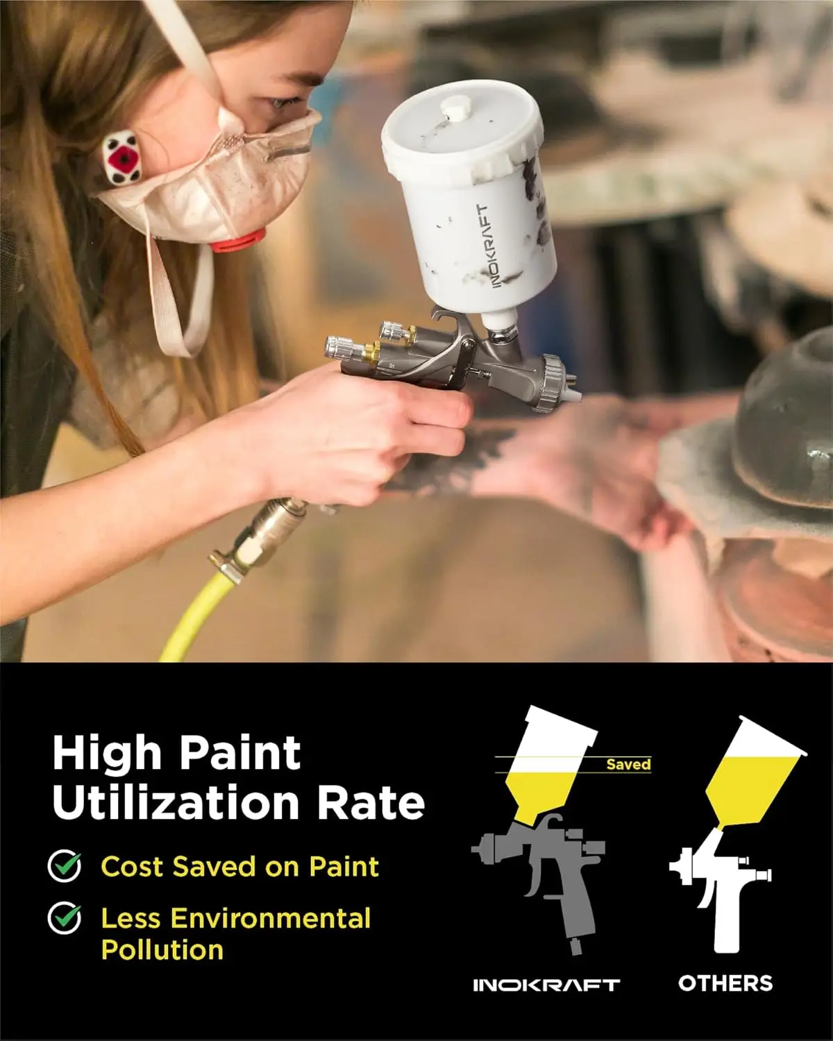 Air Spray Gun Premium Kit Easy to Use Paint Gun for Cars & House Painting 1.3/1.5/1.7mm Nozzles with Paint Sprayer Accessories