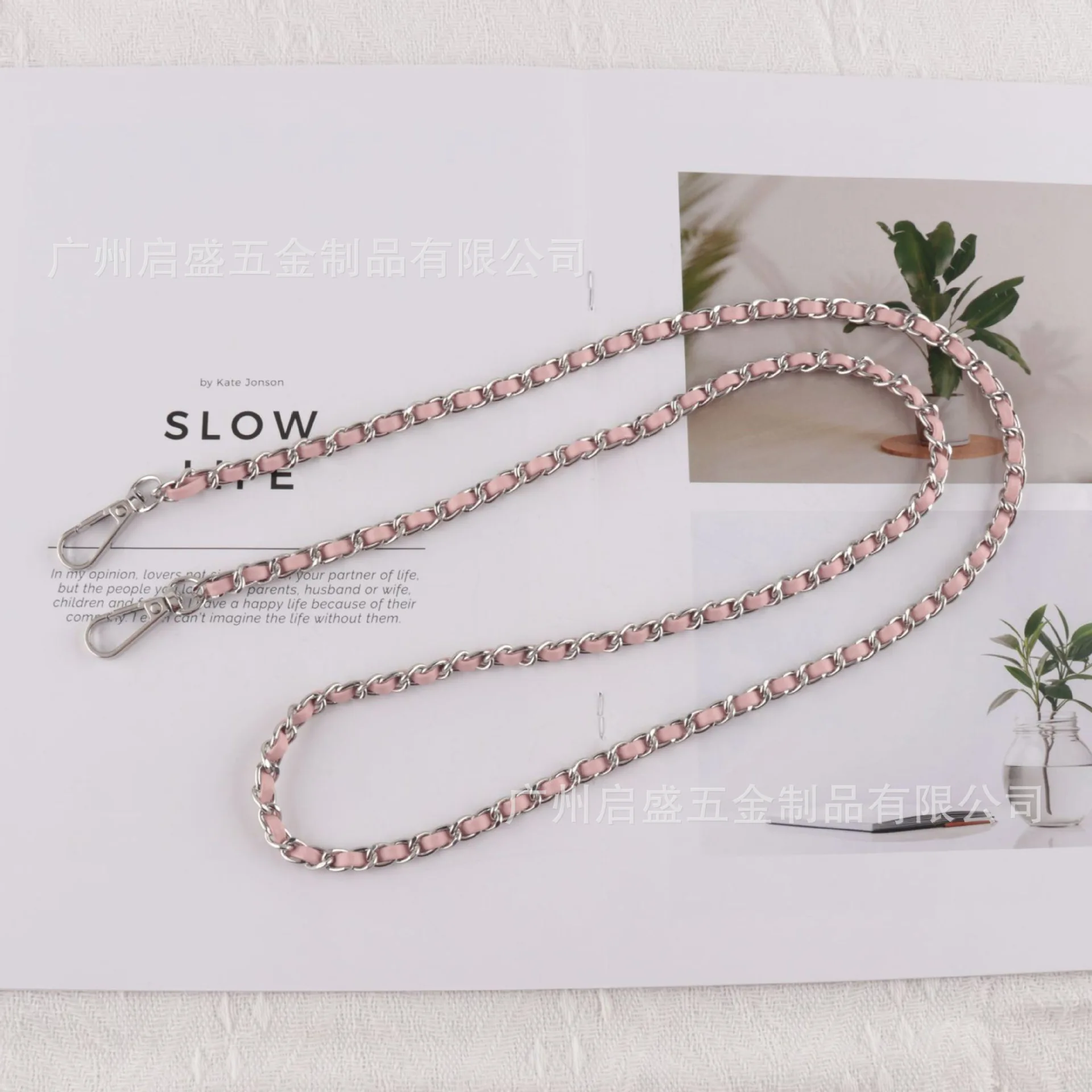 Fresh Sweet Style Woven PU Leather Chain Shoulder Bag Strap